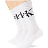 Calvin Klein Heren Rib 3 Pack Ecom Crew Sock, White, One Size