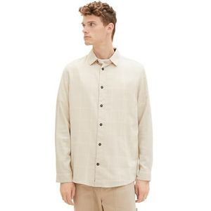 TOM TAILOR Herenhemd, 33865 - Vintage Beige Tonal Check, L