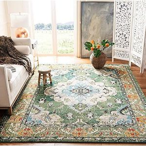 Safavieh tapijt, gewassen, modern, geweven, polypropyleen, tapijt in grijs/lichtblauw 160 X 230 cm Forêt Verte/Bleu Clair