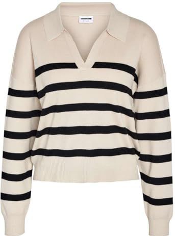 Noisy may Trui Nmfifi L s Polo Neck Knit Fwd Noos 27029476 Oatmeal Dames