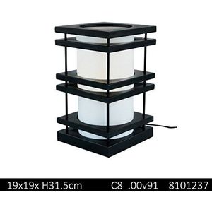Tokio lamp plaatsen 19 x 19 x H31,5 cm – 2 kleuren gesorteerd zwart