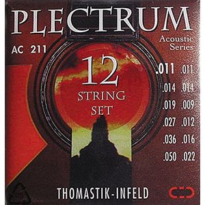 Thomastik 669387 snaren voor akoestische gitaar Plectrum Acoustic Series, set AC211 Light 12-string nikkelvrij