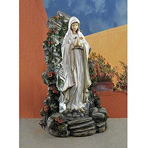 Design Toscano Gezegende maagd Maria verlichte tuin-grotto-sculptuur
