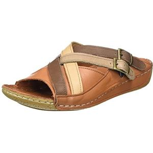 Andrea Conti 0771516 Sandalen voor dames, cognac comb, 39 EU