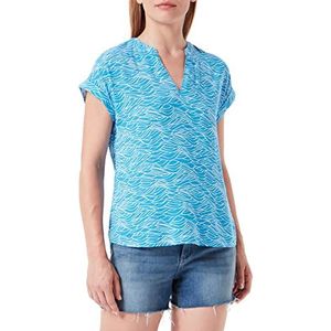 TOM TAILOR Denim Dames Basic blouse 1031750, 29870 - Blue Wave Print, L