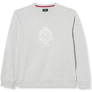Hackett London Heritage Logo Crew Sweatshirt met capuchon, Grijs Marl, L