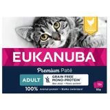 EUKANUBA Graanvrij* premium kattenvoer met kip - natvoer voor volwassen katten van 1 jaar, 12 x 85 g