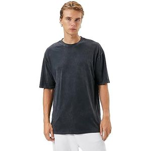 Koton Basic T-shirt met korte mouwen voor heren, ronde hals, grijs (031), XL