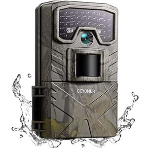 CEYOMUR Jachtcamera, 4K 30 fps jachtcamera met infrarood nachtzicht, waterdicht IP66 en geactiveerd door fotografische trapbeweging, voor bewaking van dieren in het wild