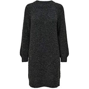 ONLY Onlvannes L/S Dress KNT jurk voor dames, dark grey melange, S