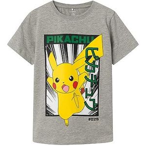 NAME IT Jongens Nkmjyxton Pokemon Ss Top Sky T-shirt, gemengd grijs, 116 cm