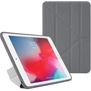 PIPETTO Beschermhoes voor iPad Mini 5 (2019) / Mini 4, TPU Origami, slank ontwerp, met 5 in 1 standstandstanden, met Smart Cover en automatische slaap-/waakfunctie, donkergrijs