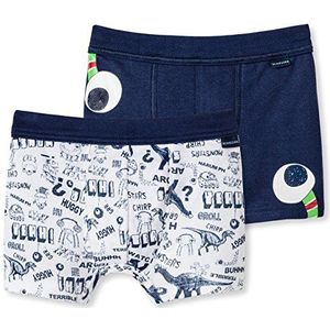 Schiesser Boxershorts voor jongens, 2 stuks, hip shorts, meerkleurig (gesorteerd 1 901), 140 cm