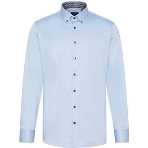 bugatti Vrijetijdshemd voor heren, 1:1 mouw, blauwgrijs-340, M