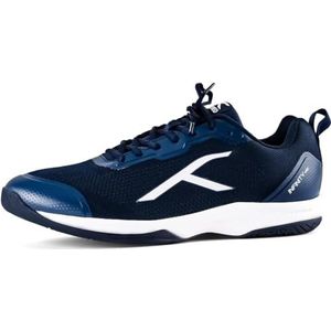 HUNDRED Infinity Pro Non-Marking Professional Badminton Shoe for Men | Material: Polyester, Mesh | Suitable for Indoor Tennis, Squash, Table Tennis, Basketball & Padel (Navy/White, EU 43, UK 9, US 10)