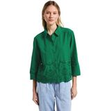 Street One Dames Overhemd blouse met borduursel in Groen, in size: 34