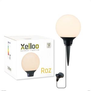 Xelloo® Tuinverlichting ROZ, 12 Volt, 1 st design armatuur 1W LED warmwit met grondspies, waterdicht (IP44) en met praktische schuifaansluiting