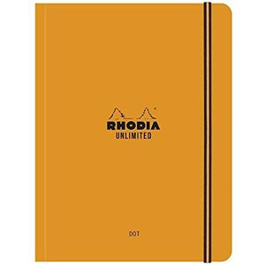 Clairefontaine 118758C – notitieboek met elastiek Rhodia Unlimited Punt (kleine punten) Oranje