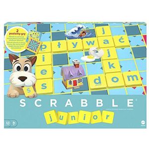 Scrabble Junior, jeu de société et de lettres pour enfants dès 6 ans, version polonaise, Y9735