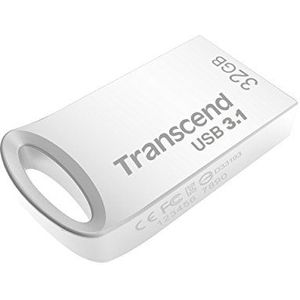 Transcend TS32GJF710SPE 32GB | JetFlash 710S Zilveren USB Stick USB 3.1 Gen 1 interface - retail verpakking
