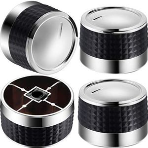 Mudder 4 Pieces Gas Grill Knob BBQ Control Knobs Replacement Rotating Switch Gas Stove Cooker Chrome Control Knob with D Valve Stainless Steel Round Knob for Gas Grill Stove Party