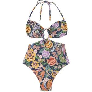 Women'Secret Trikini Paradise badpak voor dames, blauwe print, M