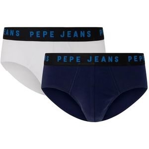 Pepe Jeans Herenslips (verpakking van 2), Blauw (zwart), M