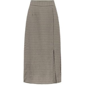 Onlnova Life Elite Piper Slit Rok AOP, Zwart/Aop: 595 Lé Téxt, XS