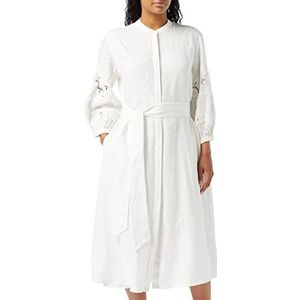 ESPRIT Collection Van lijn: hemdblousejurk met ceintuur, off-white, 40