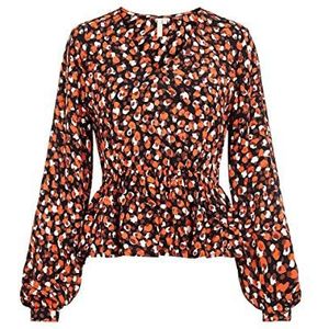 Name It Pcraya Ls Top voor dames, Zwart/Aop: dier, XS