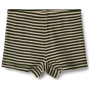 Wheat Wollen boxershorts voor jongens junior maten jongens 100% zachte merinowol sneldrogend; ademend Öko-Tex Standard, 4142 Green Stripe, 122/7Y