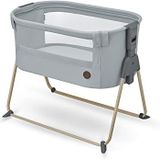 Maxi-Cosi Tori 2-in-1 co-sleeper, Slaapkamerwieg, Ultracompact inklapbaar, Licht, 5 hoogtestanden, Draagbare co-sleeper met ademende netstof, 0 - circa 6 maanden, 0-9 kg, Beyond Grey