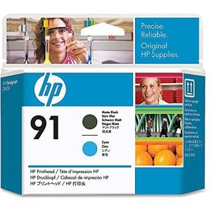 HP 91 Large Format Printhead Mat Zwart, Cyaan, 2 kleuren (C9460A) origineel van HP
