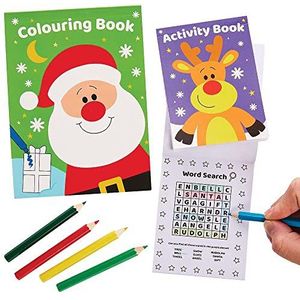 Baker Ross FX392 Kerstmis vrienden Activiteitenpak - Pak van 4, Kerstvermaak voor kinderen, Activiteiten- en kleurboeken voor kinderen, Feestzakvullers voor kinderen