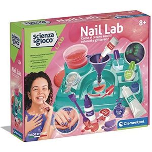Clementoni Nail Lab-experimenten, laboratorium voor meisjes, kit voor het maken van nagellak, wetenschappelijk spel 8 jaar, Italiaanse taal, gemaakt in Italië, kleur, 19326