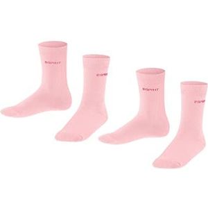 ESPRIT Uniseks-kind Sokken Foot Logo 2-Pack K SO Katoen Dun eenkleurig Multipack 2 Paar, Roze (Orchid 8985), 35-38
