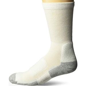 thorlos mens Lwxm Thin Cushion Walking Crew Socks, White, Large US