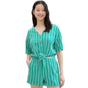 TOM TAILOR Denim Damesblouse, 35335 - Groen Wit Verticale Streep, XXL