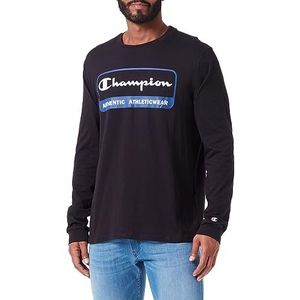 Champion Legacy Graphic Shop Authentic-L-s Crewneck shirt met lange mouwen voor heren, Zwart, M