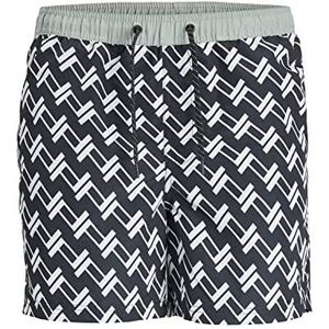 JACK & JONES PLUS Heren Jpstfiji Jjswim Belize Ly Pls Zwemshorts, Zwart, 48, zwart, 48
