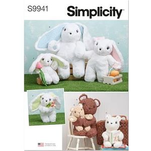 SIMPLICITY Naaipatroon SS9941OS pluche beren en konijntjes in drie maten OS (ONE Size)