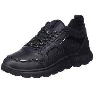 Geox D Spherica C Sneakers voor dames, zwart, 42 EU Smal