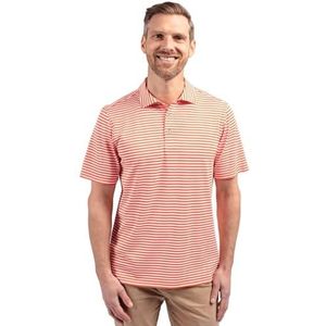 Cutter & Buck Heren Virtue Eco Pique Streep Gerecycled Polo Shirt, College Oranje, Medium