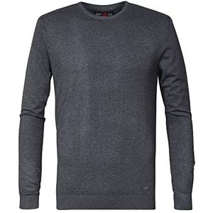 Petrol Industries Heren Knitwear Basic Polo Sweater met ronde hals, Steel Melee, M