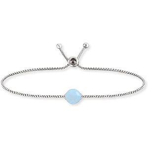 Engelsrufer Damesarmband 925 zilver met blauwe agaatsteen, serie Powerful Stone, ERB-LILGEM-BA