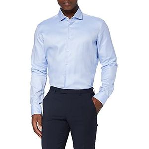 Zijdesticker heren business overhemd – eenkleurig, elegant overhemd met Kent kraag en hoog draagcomfort – pasvorm X-Slim Fit – lange mouwen – 100% katoen