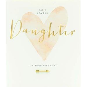 UK Greetings Verjaardagskaart voor Dochter - Lovely Daughter Design, wit|beige|geel|groen, 159mm x 184mm