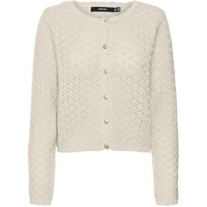 VERO MODA Vmjackie Ls O-hals cardigan Boo gebreide jas voor dames, Birch/Detail: solid, S