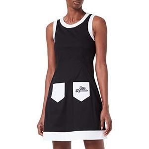 Love Moschino Tanktop voor dames, met uitlopende rok, zwart wit, 38 NL