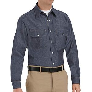 Red Kap Men's Deluxe Denim Shirt, Denim, Long Medium